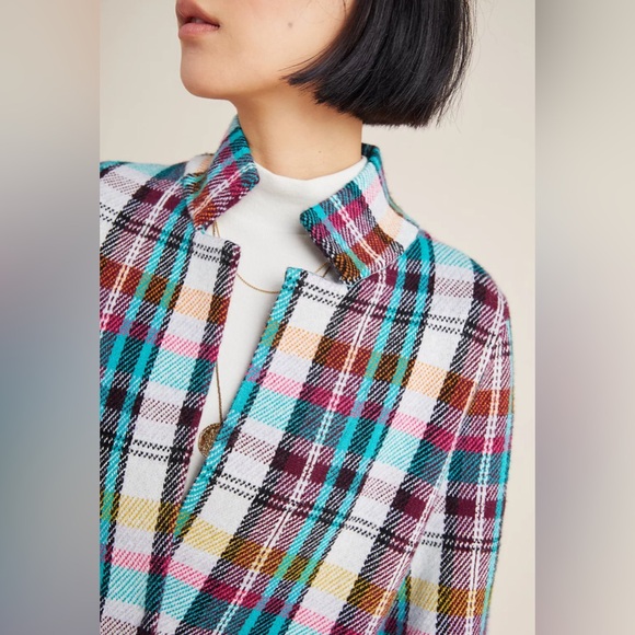 ANTHROPOLOGIE Rosetta Cropped Plaid Jacket in Small - Picture 3 of 14